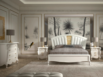 SMERALDO - Upholstered wooden double bed with high headboard by CASA +39 - view 3